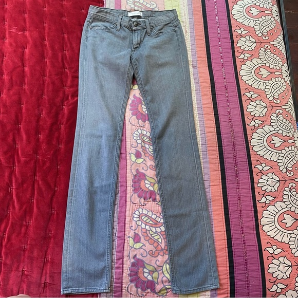 Habitual Skinny Low Rise Straight Leg Jeans in Stonewash Gray Stretch Denim - Picture 3 of 11